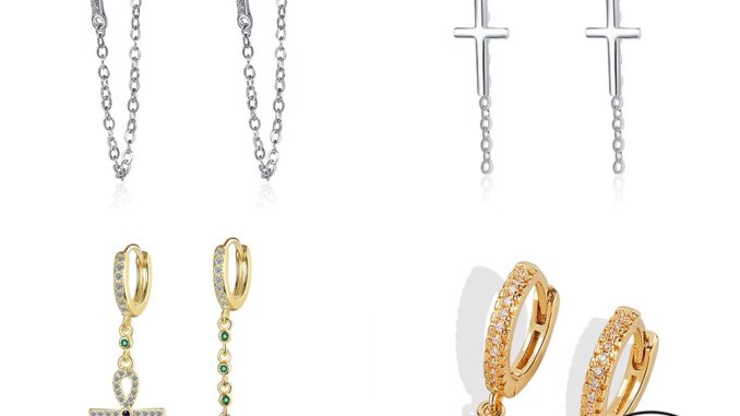 ATHENA JEWELRY หนีบ เงิน ตุ้มหู แท้ เครื่องประดับ ต่างหู ห่วง เครื่องประดับ Silver ต้นฉบับ ข้ามง่าย ผู้หญิง เกาหลี แฟชั่น มอยส์ซาไนท์โกลด์ 925 M094