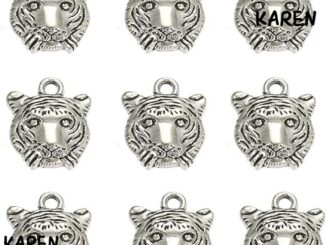 Karen จี้หัวสัตว์ โลหะผสมเงิน สไตล์โบราณ|จี้ รูปการ์ตูนสัตว์ สําหรับทําเครื่องประดับ ต่างหู งานฝีมือ