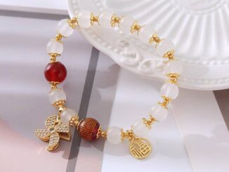 สร้อยข้อมือ หินอาเกตธรรมชาติ สีแดง นําโชค เครื่องประดับ สําหรับแฟนสาว
