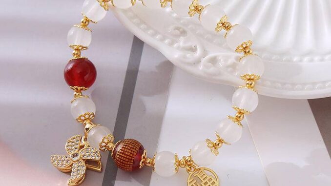 สร้อยข้อมือ หินอาเกตธรรมชาติ สีแดง นําโชค เครื่องประดับ สําหรับแฟนสาว