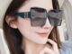 ใหม่ แว่นตากันแดดแฟชั่น ทรงสี่เหลี่ยม ลายตัวอักษร B สีฟ้า สําหรับผู้ชาย และผู้หญิง