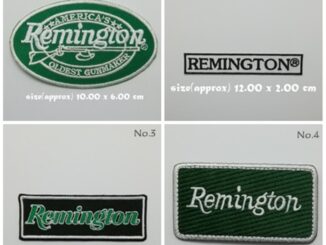 Remington Gun ตัวรีดติดเสื้อ แจ๊คเก็ต อาร์ม  ยีนส์ Hipster Embroidered Iron on Patch  DIY
