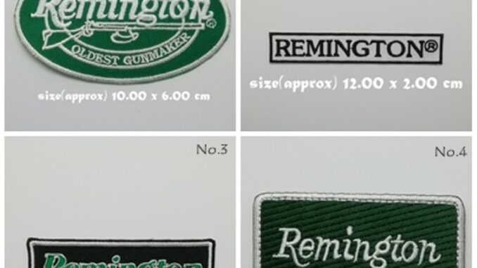 Remington Gun ตัวรีดติดเสื้อ แจ๊คเก็ต อาร์ม  ยีนส์ Hipster Embroidered Iron on Patch  DIY