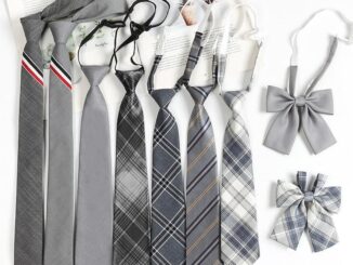 สีเทาลายสก๊อตวิทยาลัยลมญี่ปุ่นผูกเน็คไทชุดผูกโบว์เสื้อ Unisex ผูกเน็คไท