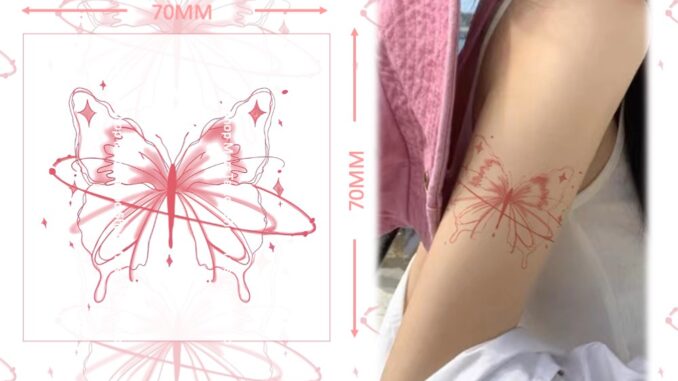 【Mars Tattoo】สติกเกอร์รอยสักชั่วคราว ลายผีเสื้อ ผีเสื้อ ติดทนนาน CX014