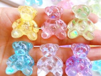 อุปกรณ์เสริม จี้รูปหมี ขนาดใหญ่ สีโปร่งใส สําหรับตกแต่งรองเท้า croc jibitz Diy