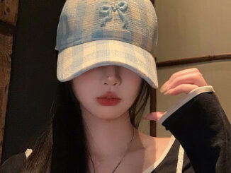 หมวกเบสบอล ผ้ายีน ลายสก๊อต ประดับโบว์ ขนาดเล็ก เข้ากับทุกการแต่งกาย สไตล์เกาหลี สําหรับผู้หญิง