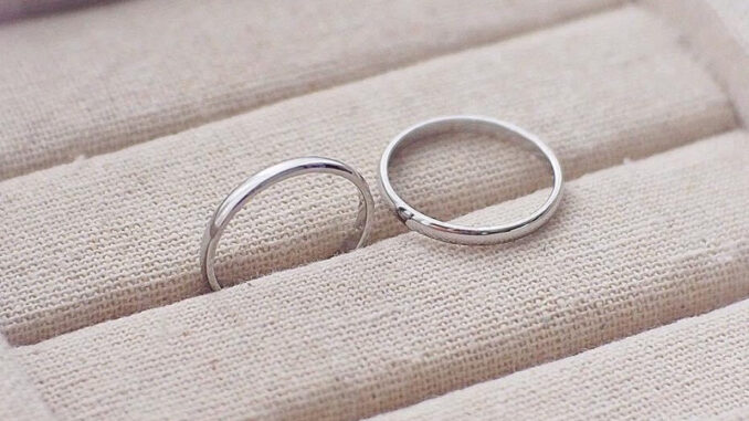(มีของแถม)แหวนคู่รัก ❤️‍  แบบเรียบเกลี้ยง ได้คู่ 2 วง ❌ไม่ลอก ไม่ดำ❌