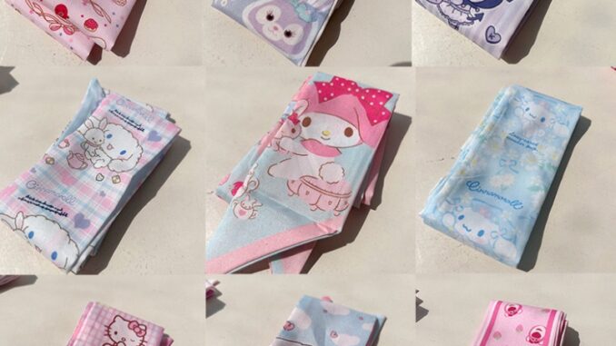 SANRIO Goodgirlm1 ผ้าพันคอ ที่คาดผม ลายการ์ตูน Hello Kitty Cinnamoroll Kuromi สไตล์เกาหลี น่ารัก สร้างสรรค์ เหมาะกับฤดูร้อน สําหรับผู้หญิง TH