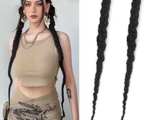 วิกผมหางม้าสังเคราะห์ แบบยาวพิเศษ สีดําธรรมชาติ 1 คู่ YKT