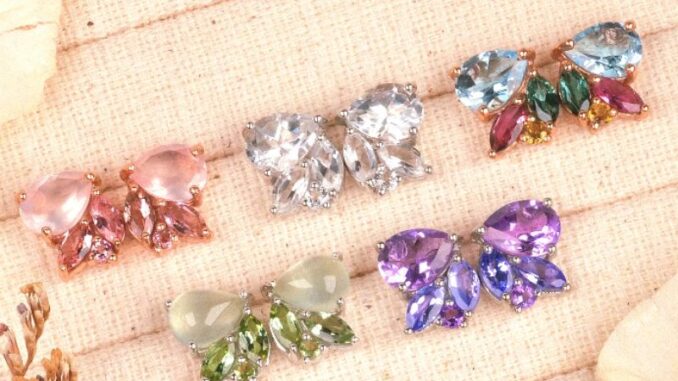 Top1jewelry ต่างหูนกน้อย พลอยแท้ เงินแท้