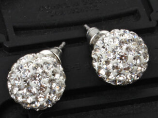 Pave Disco Ball Stud Earrings 10mm 8mm 6mm Clear Austrian Rhinestone