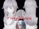 Manmei Game FF14 Themis Cosplay Wig Final Fantasy XIV 52cm Long Silver Grey Wig Heat Resistant Synthetic Wigs