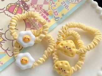 สไตล์เกาหลี ใหม่ สีเหลือง น่ารัก ชีส ขนาดเล็ก ลําไส้เล็ก วงกลม บลัชออน ไข่ดาว ยางรัดผม นักเรียน หางม้าคู่ ยางรัดผม