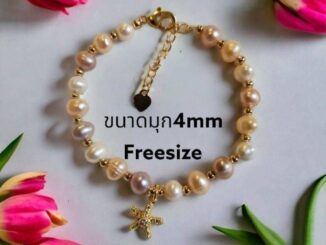 ข้อมือไข่มุกน้ำจืดแท้100%มีใบรับประกันให้นะคะ มุกแท้ไม่ใช่ลูกปัดจ้า