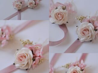 ✨พร้อมส่ง✨•ข้อมือเพื่อนเจ้าสาว•rosypink ดอกกุหลาบโทนชมพู