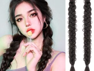 วิกผมหางม้าถักเปีย แฮนด์เมด แฟชั่นสําหรับผู้หญิง จํานวน 2 ชิ้น