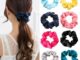 Okdeals ยางมัดผมหางม้า ผ้าซาติน สีสดใส 3 ชิ้น