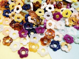 กิ๊บติดผม อะคริลิค ลายดอกไม้ห้ากลีบ แบบรูตรง แฮนด์เมด DIY 10 ชิ้น