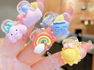 กิ๊บติดผม รูปมงกุฎเมฆน่ารัก สีรุ้ง สไตล์เกาหลี สําหรับเด็กผู้หญิง