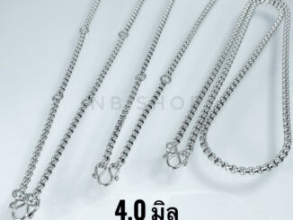 S-645 สร้อยคอสแตนเลสแท้ ลายผ่าหวายขนาดกว้าง4mm 24-26นิ้ว  26นิ้ว3องค์ 28นิ้ว5องค์ สร้อยพระ ไม่ลอกไม่ดำ