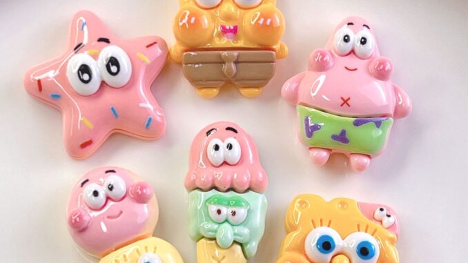 [5 #] Jibbitz Crocs กิ๊บติดผมเรซิ่น รูปการ์ตูนทะเล พาย เด็กทารก แฮนด์เมด DIY อุปกรณ์เสริม สําหรับรองเท้า เครื่องเขียน SC