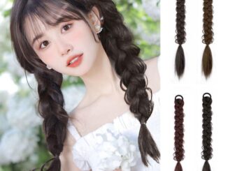 Bluevelvet วิกผมหางม้าสังเคราะห์ แบบถัก สีน้ําตาลน่ารัก สําหรับผู้หญิง