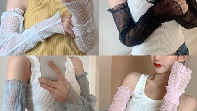 ปลอกแขนกันแดด ผ้าลูกไม้ แบบบางพิเศษ เรียบง่าย แฟชั่นฤดูร้อน สําหรับผู้หญิง ขับขี่ ขี่จักรยาน