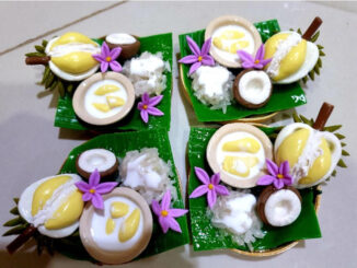 อาหารจิ๋ว งานปั้นจิ๋ว ข้าวเหนียวทุเรียน