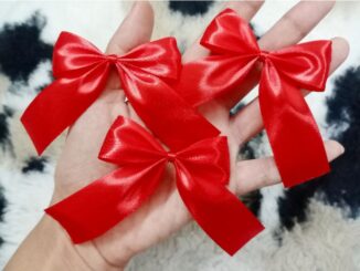 กิ๊ปไซส์ S โบว์นักเรียน(สีแดง) ริบบิ้นกว้าง 1" (2.5 cm)