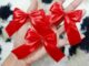กิ๊ปไซส์ S โบว์นักเรียน(สีแดง) ริบบิ้นกว้าง 1" (2.5 cm)