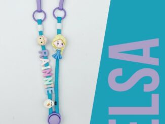 ELSA FROZEN สายคล้องแมสเอลซ่า เชือกสีฟ้า/ม่วง การ์ตูน 3 ตัว #2