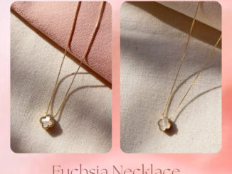 Kissmebythesun - Fuchsia Necklace | สร้อยคอจี้ดอกไม้ 2 in 1 ใส่ได้ 2 ด้าน ชุบทองคำขาว 14k