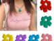 Flgo จี้ดอกไม้อะคริลิคกลวง หกกลีบดอกไม้ เครื่องประดับ DIY