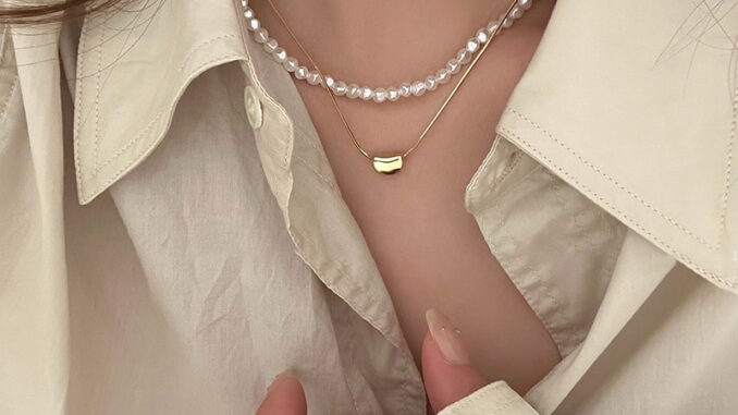 Golden Doudou สร้อยคอโซ่ ประดับมุก หรูหรา เข้ากับทุกการแต่งกาย สําหรับผู้หญิง