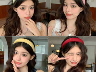 ที่คาดผม คาดผม งานวินเทจเสริมโฟมหนาไม่มาก คาดผมเกาหลีสีสันสดใส