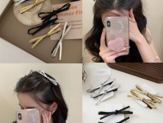 กิ๊บติดผม หนัง PU ประดับโบว์ด้านข้าง ดีไซน์ใหม่ สุดเท่ สําหรับผู้หญิง