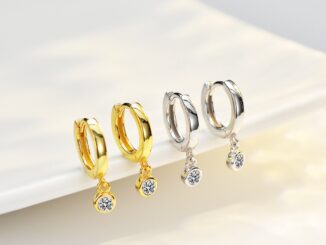 Real Moissanite ต่างหูระย้า ชุบทองคําขาว 925 ทรงกลม 0.1ct แนววินเทจ หรูหรา พร้อมรับรอง GRA