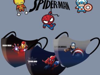 หน้ากากปิดหู ลายการ์ตูนกัปตันอเมริกา 3D แบบใช้แล้วทิ้ง 3 ชั้น สําหรับเด็ก 10 ชิ้น