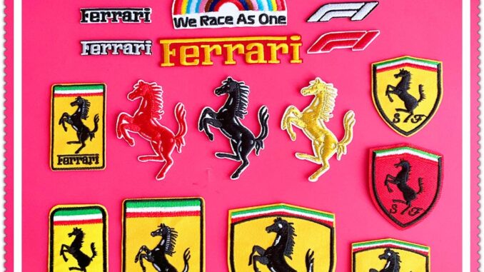 ☸ F1: We Race As One - Ferrari แผ่นแพทช์รีดติดเสื้อ ☸ แผ่นแพทช์รีดร้อน ปักลาย Diy สําหรับติดตกแต่งเสื้อผ้า 1 ชิ้น