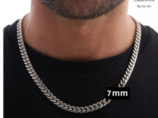 สร้อยคอNo.11 ขนาด7mm สร้อยโซ่ แสตนเลสแท้ ไม่ลอกไม่ดำ ใส่อาบน้ำได้