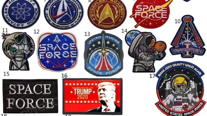 แผ่นแพทช์ปักลาย Donald Trump Space Force Space Explore Travel Badge สไตล์ทหาร USSF