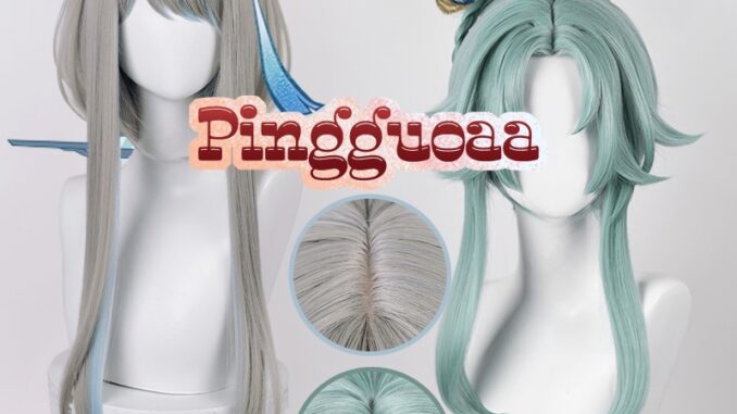 Genshin Impact Guizhong/Madame Ping Cosplay Wig 90cm/45cm Long Grey Heat Resistant Synthetic Wigs