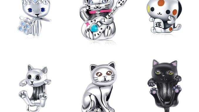 Bamoer 925 silver 9 Style cat shape charm fashion gifts for diy bracelet accessories BSC208