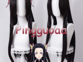 Anime Demon Slayer Kochou Kanae Cosplay Wig Kimetsu no Yaiba 80cm Long Black Wigs Heat Resistant Synthetic Hair