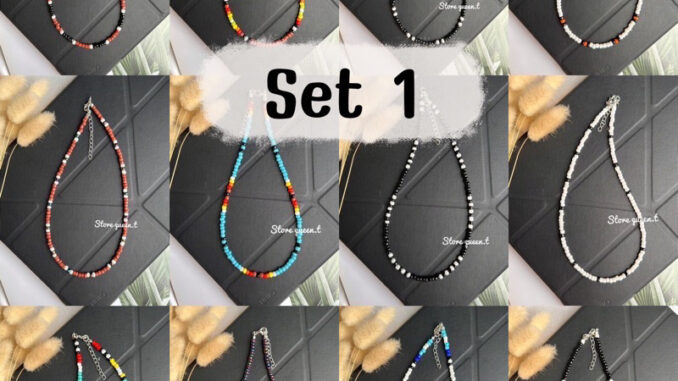 [set1] สร้อยคอผู้ชาย สร้อยคอลูกปัด สร้อยสไตล์โบฮีเมียน