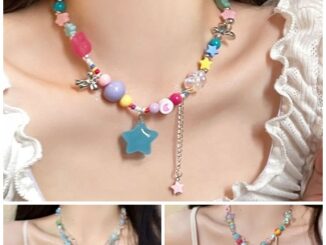 เครื่องประดับ สร้อยคอ รูปดาว สีสันสดใส แบบสร้างสรรค์ แฟชั่นสําหรับเด็กผู้หญิง
