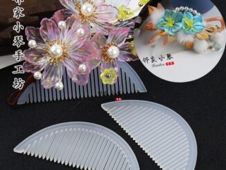หวีหยก ทรงครึ่งวงกลม แฮนด์เมด คุณภาพสูง สีขาว สําหรับทําผม กิ๊บติดผม Diy
