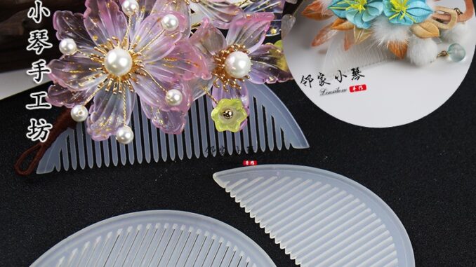 หวีหยก ทรงครึ่งวงกลม แฮนด์เมด คุณภาพสูง สีขาว สําหรับทําผม กิ๊บติดผม Diy