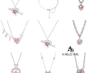 A HELLO GIRL สร้อยคอโซ่ จี้ดอกไม้ ประดับเพทาย สีชมพู สไตล์เกาหลี สําหรับผู้หญิง
